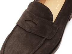 Berkeley Penny Loafers in Dark Brown Suede