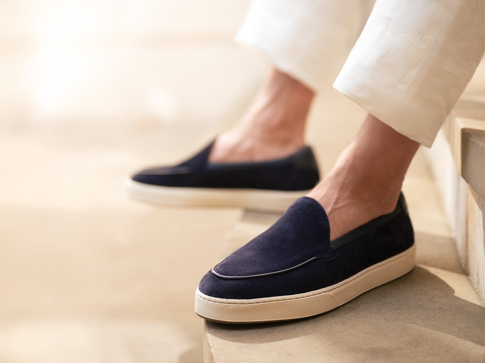 Pace Trainers in Navy Suede