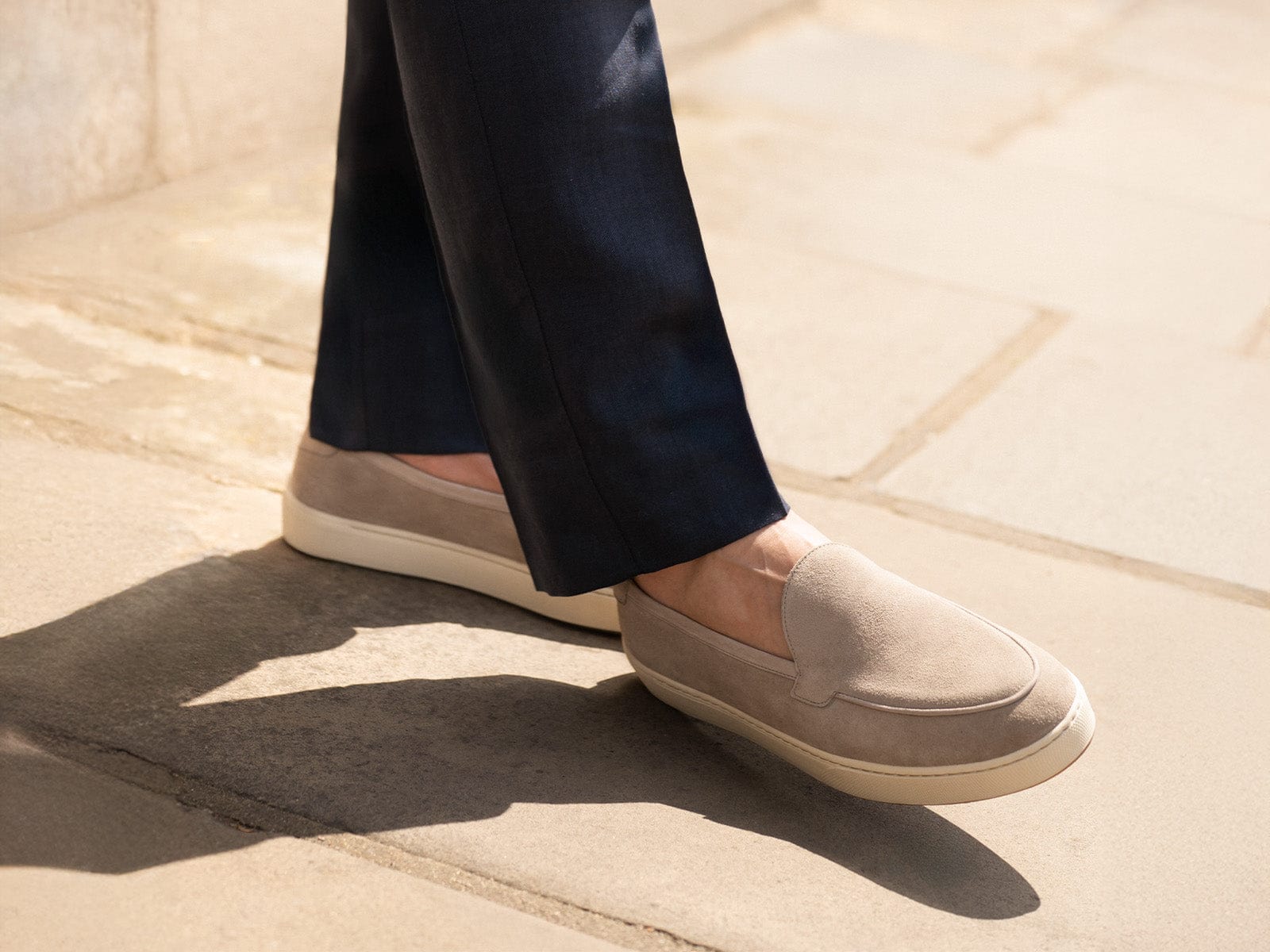 Pace Trainers in Sandy Grey Suede
