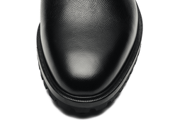 Ribot Boots in Black Hatch Grain Calf with Shearling