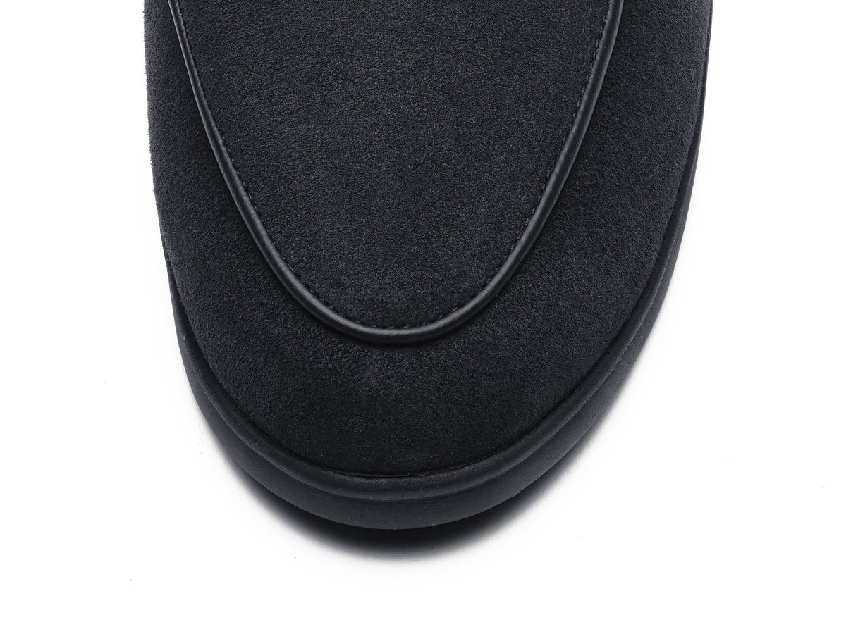 Stride Loafers in Midnight Navy Haptic Suede with Dark Sole