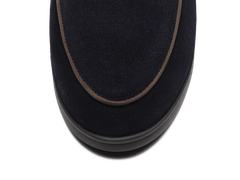 Stride Loafers in Midnight Navy Suede with Shearling Lining