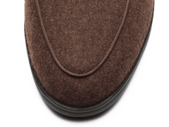 Stride Loafers in Smoked Brown Flannel with Shearling Lining