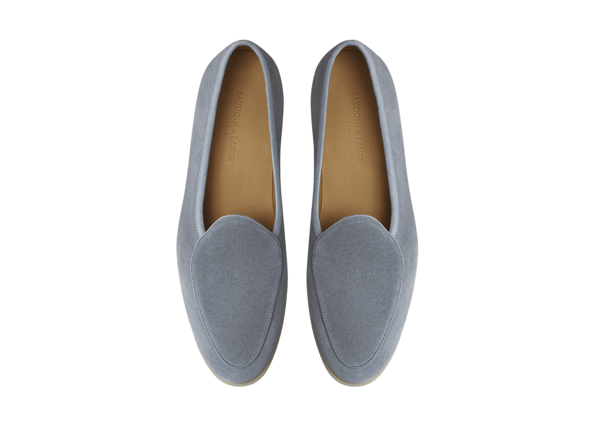 Stride Loafers in Thunder Blue Glove Suede Natural Sole