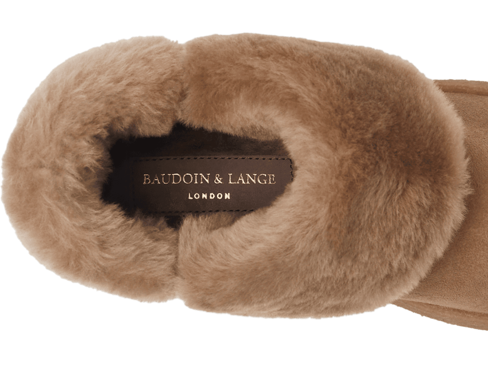 Winema Boots in Taupe Shearling Suede