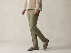 Sagan Rubber Tassel Loafers in Olivine Green Asteria Suede