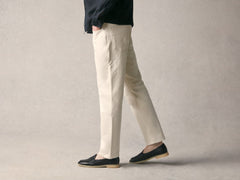 Stride Penny Loafers in Black Moorland Calf with Natural Sole