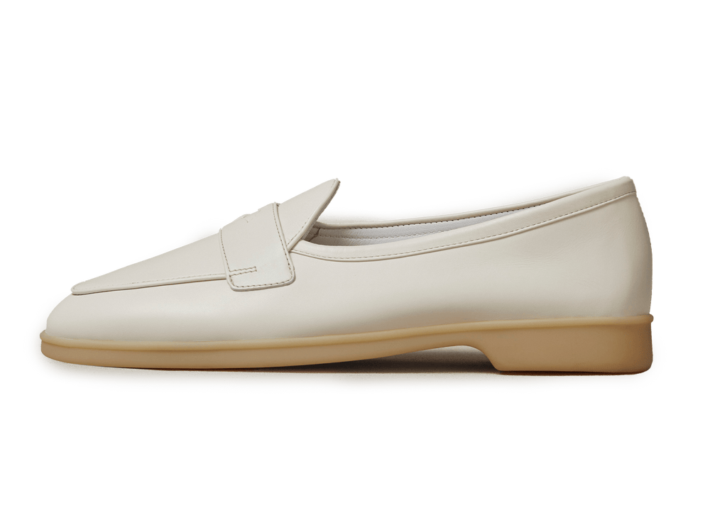 Stride Penny Loafers in Blanc Casse Moorland Calf