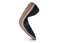 Calvi Slippers in Marina Navy Luxe Suede and Gros Grain