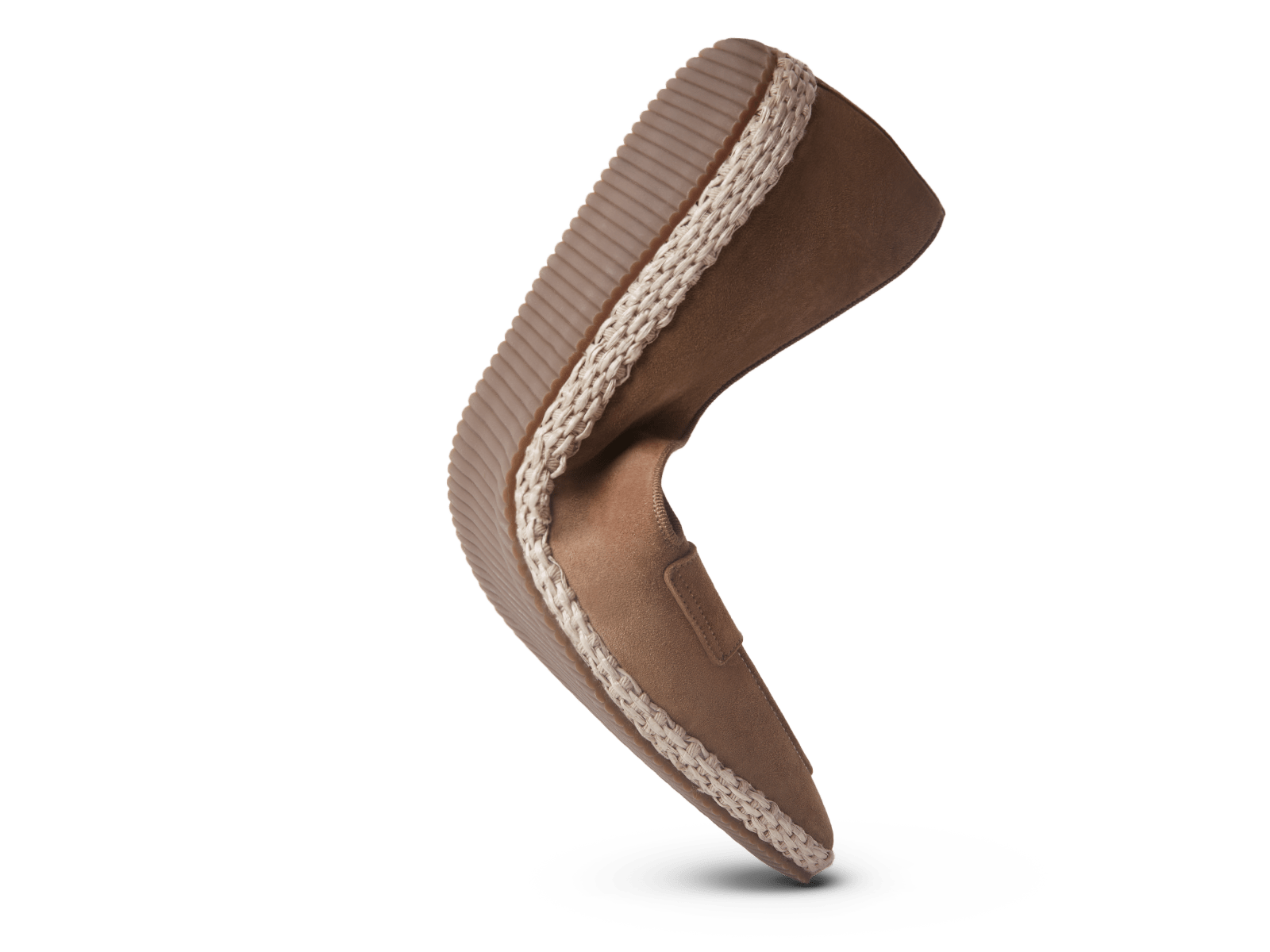 Calvi Slippers in Noix Brown Luxe Suede and Gros Grain