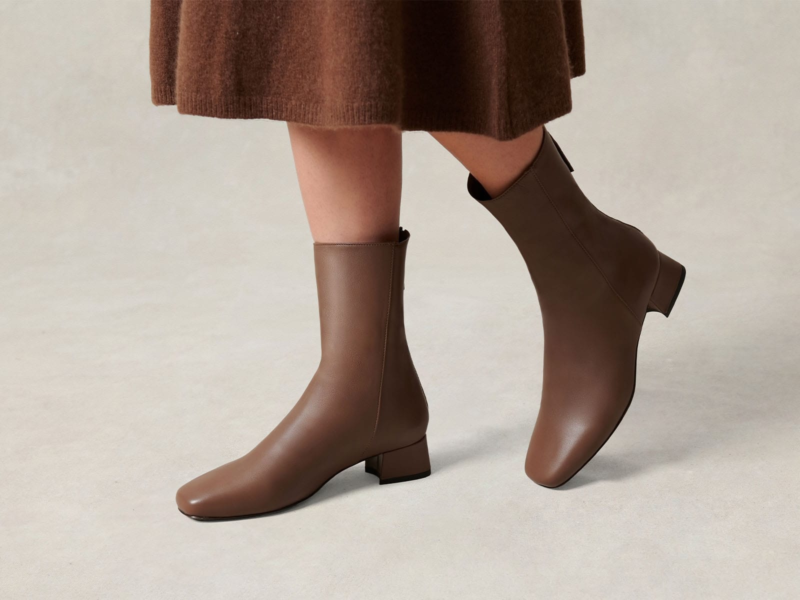 Debbie Boots in Brown Nappa