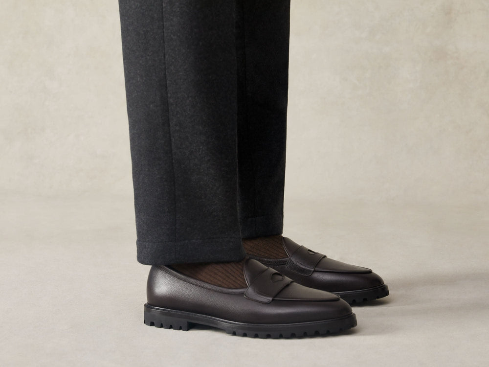 Grand Varenne Loafers in Dark Brown Shield Calf