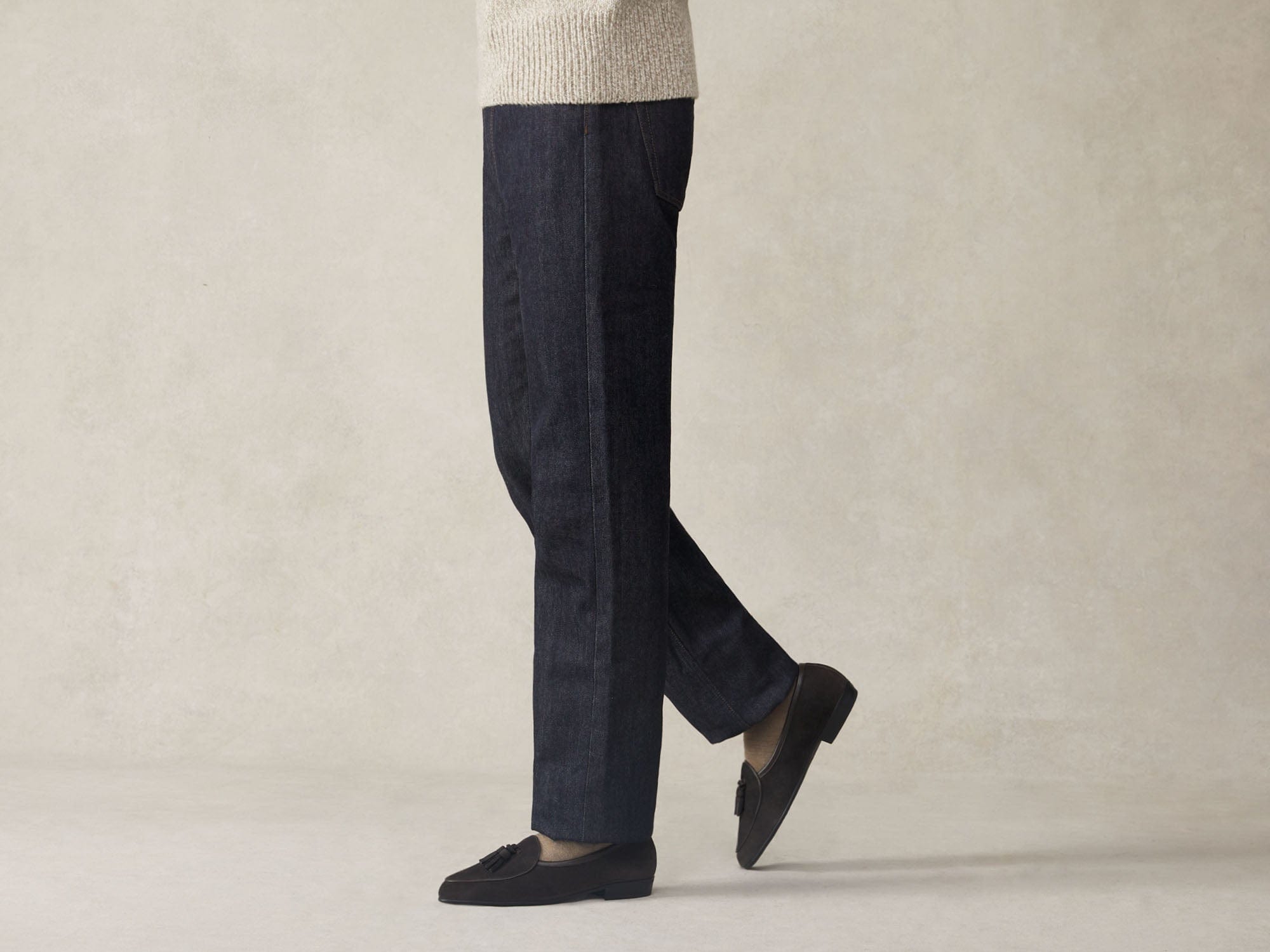 Sagan Rubber Tassel Loafers in Lusitanias Dark Brown Asteria Suede