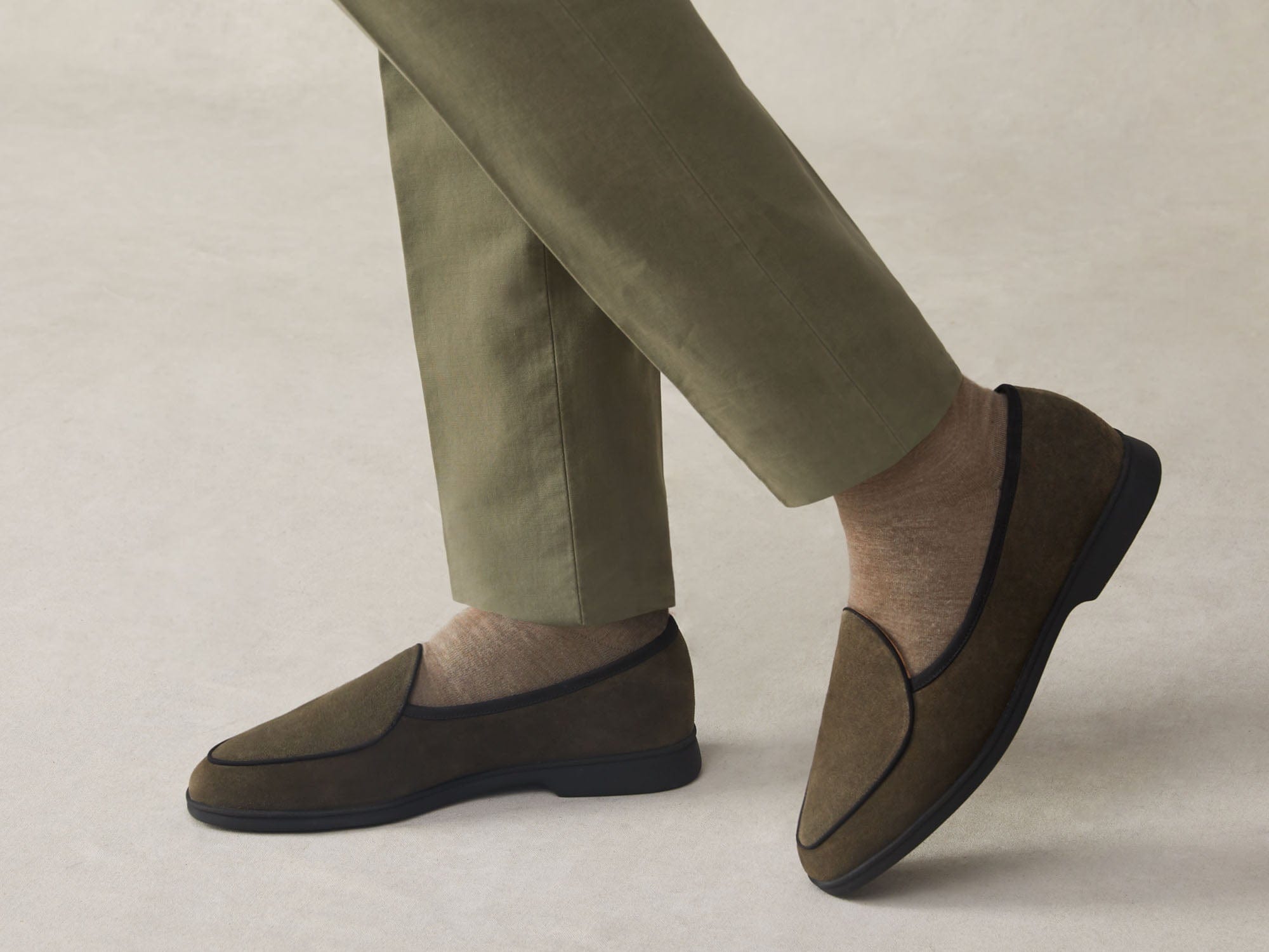 Stride Loafers in Northern Green Glove Suede Dark Sole