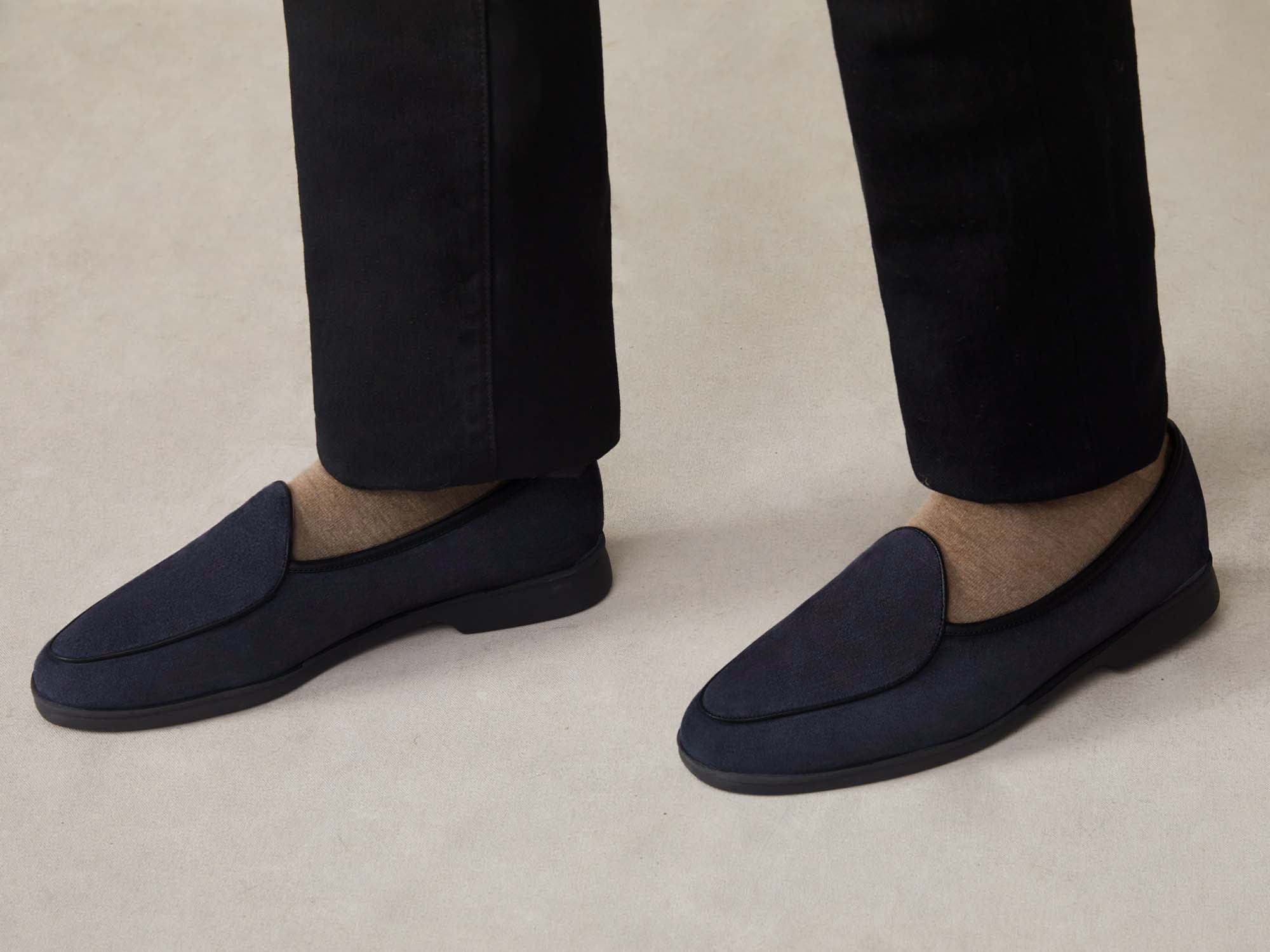 Stride Loafers in Midnight Navy Glove Suede Dark Sole