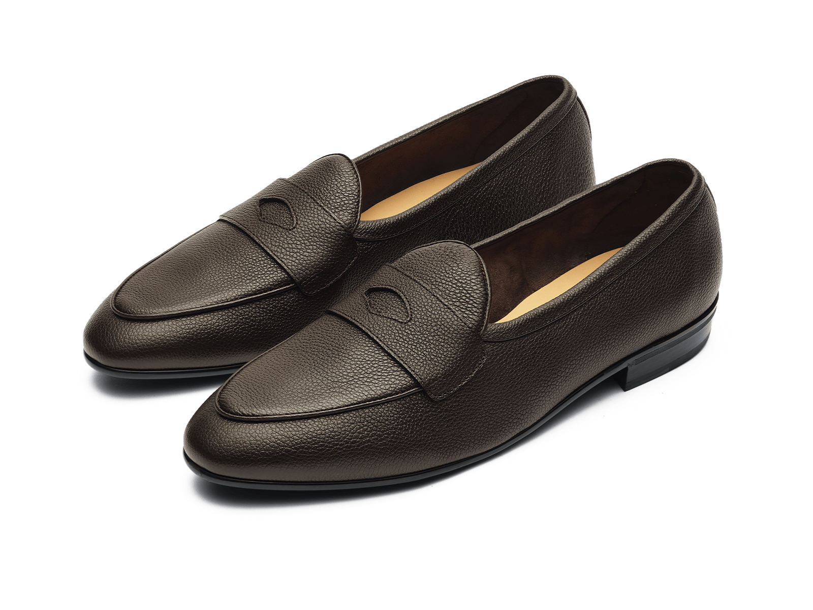 Sagan Rubber Ginkgo Loafers in Dark Brown Lunar Grain Calf