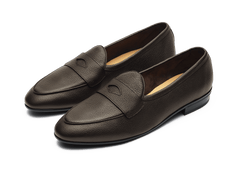 Sagan Rubber Ginkgo Loafers in Dark Brown Lunar Grain Calf