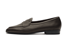 Sagan Rubber Ginkgo Loafers in Dark Brown Lunar Grain Calf