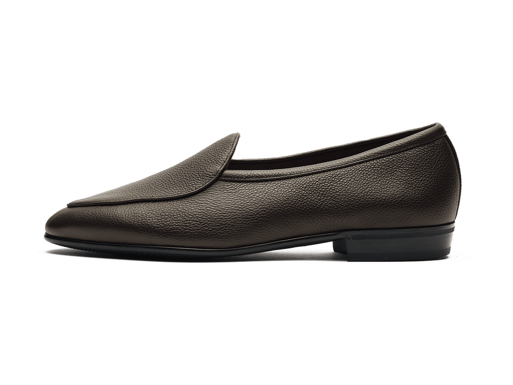 Sagan Rubber Loafers in Dark Brown Lunar Grain Calf