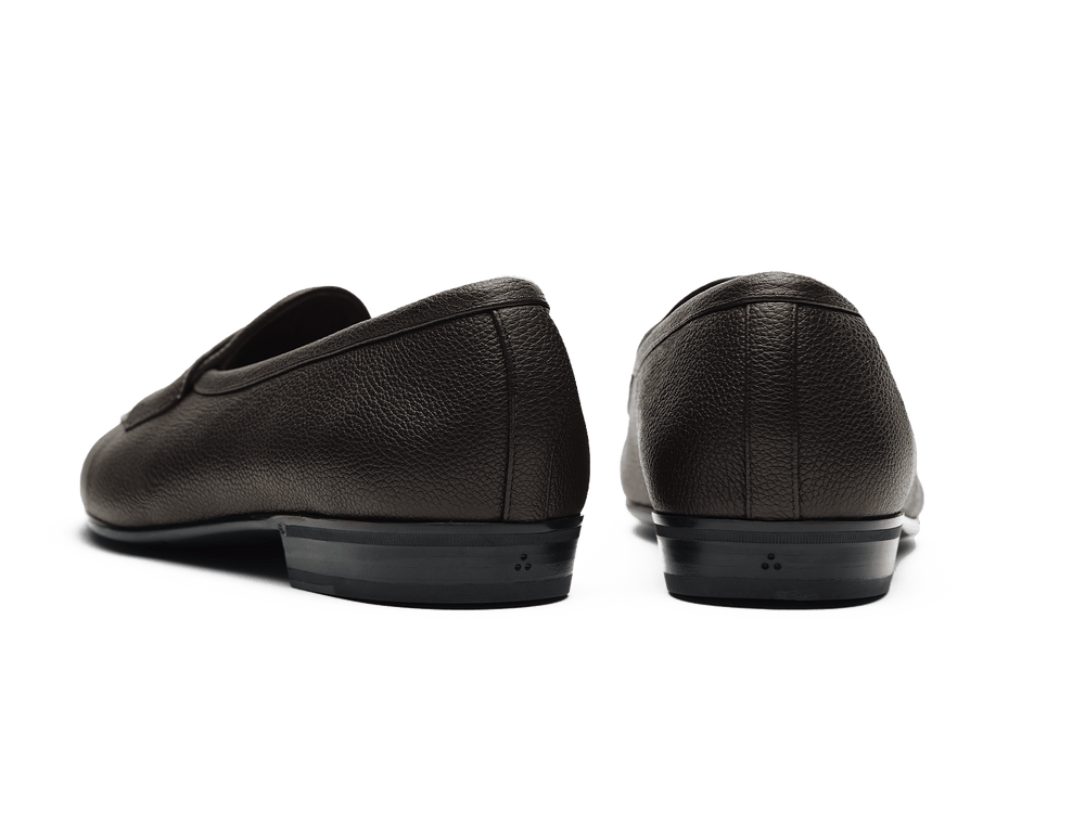 Sagan Rubber Ginkgo Loafers in Dark Brown Lunar Grain Calf