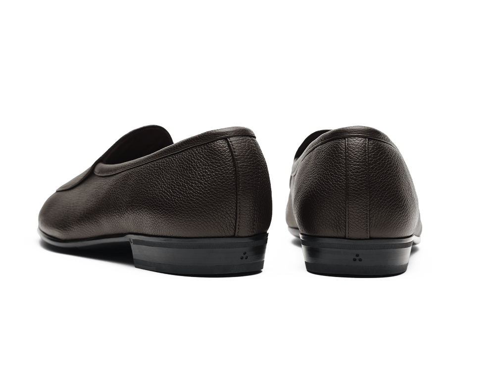 Sagan Rubber Loafers in Dark Brown Lunar Grain Calf