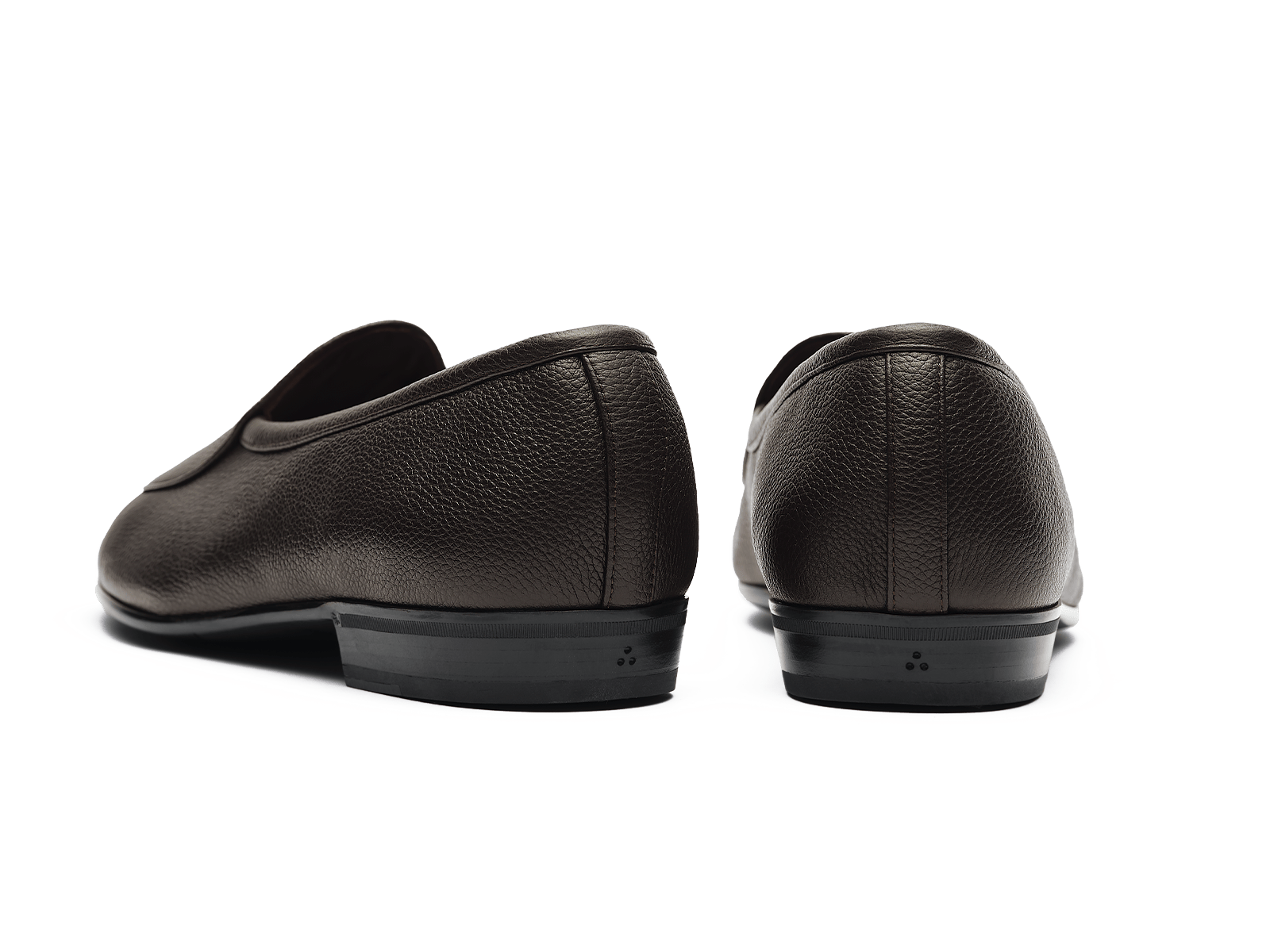 Sagan Rubber Loafers in Dark Brown Lunar Grain Calf with Rubber Sole