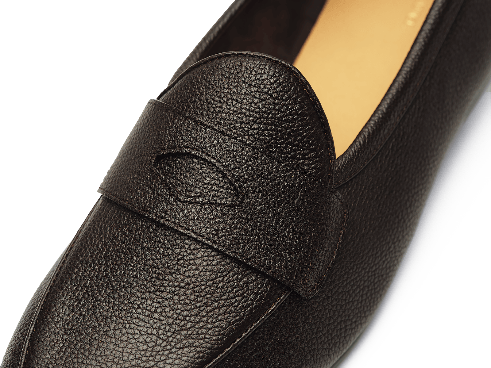 Sagan Rubber Ginkgo Loafers in Dark Brown Lunar Grain Calf