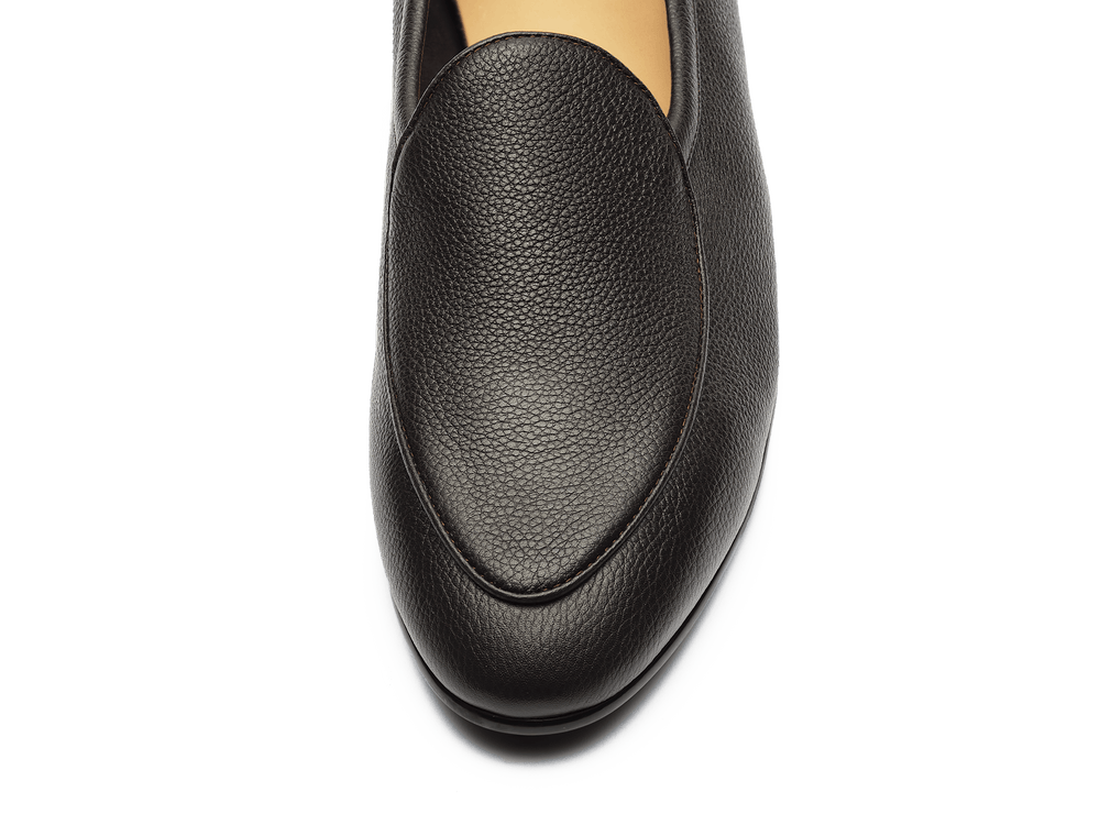 Sagan Rubber Loafers in Dark Brown Lunar Grain Calf