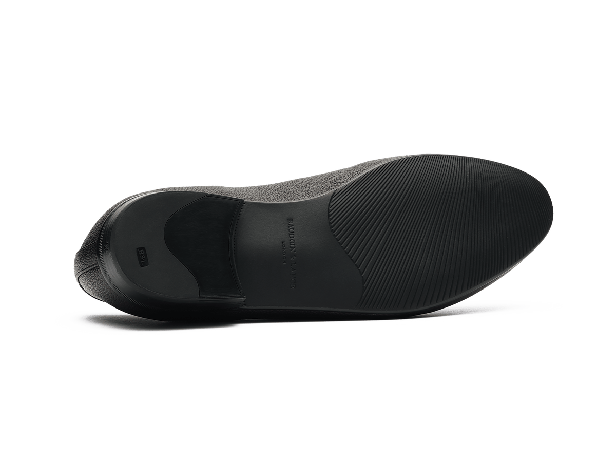 Sagan Rubber Loafers in Dark Brown Lunar Grain Calf with Rubber Sole