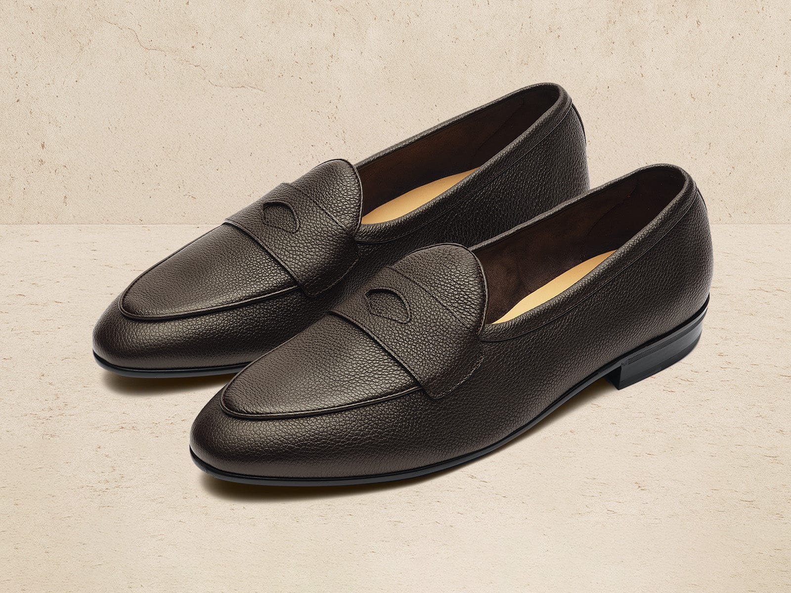 Sagan Rubber Ginkgo Loafers in Dark Brown Lunar Grain Calf