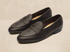 Sagan Rubber Ginkgo Loafers in Dark Brown Lunar Grain Calf