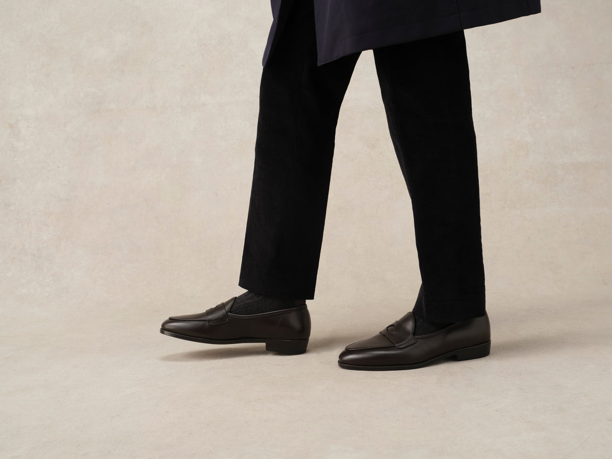 Grand Fleurus Penny Loafers in Dark Brown Noble Calf