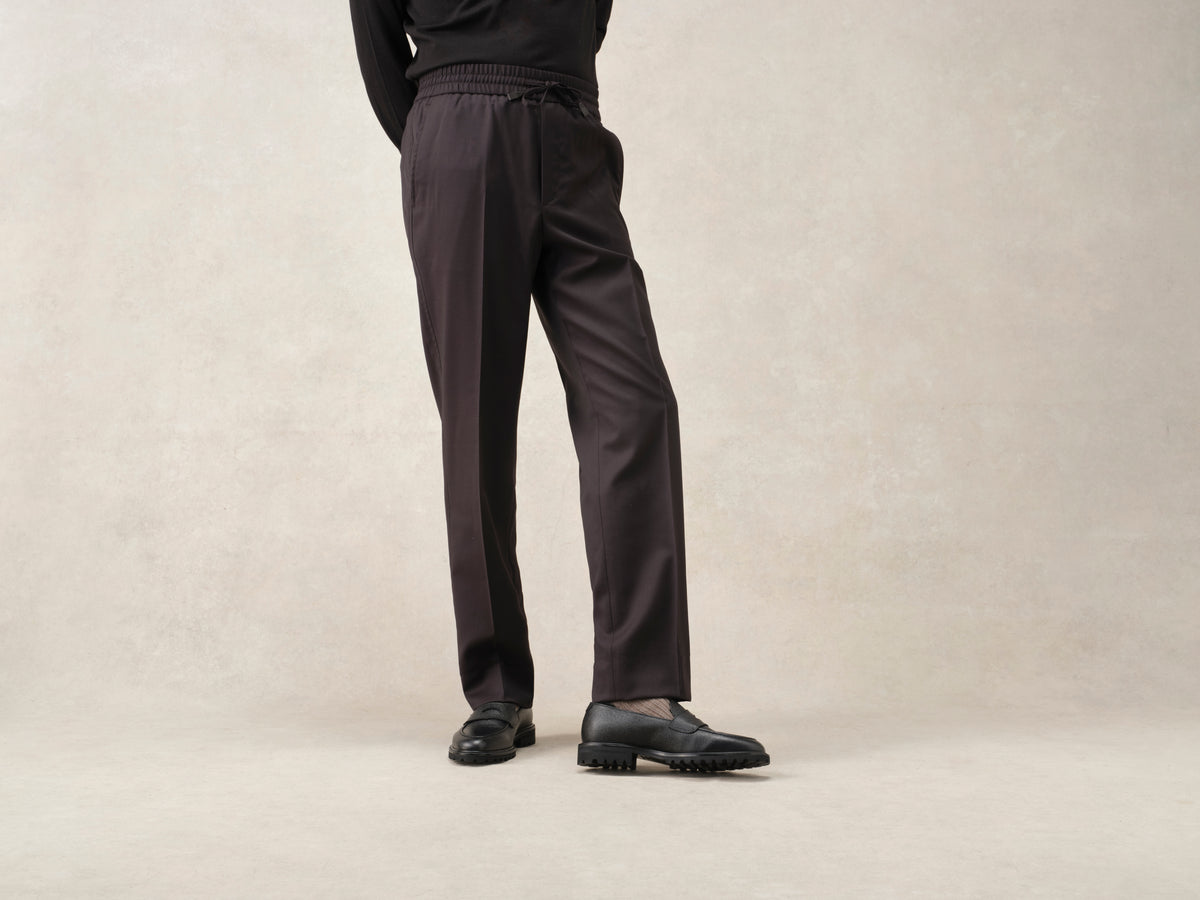 Pall Mall Loafers in Black Hatch Grain Calf with Shearling