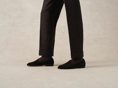 Sagan Classic Loafers in Obsidian Black Asteria Suede