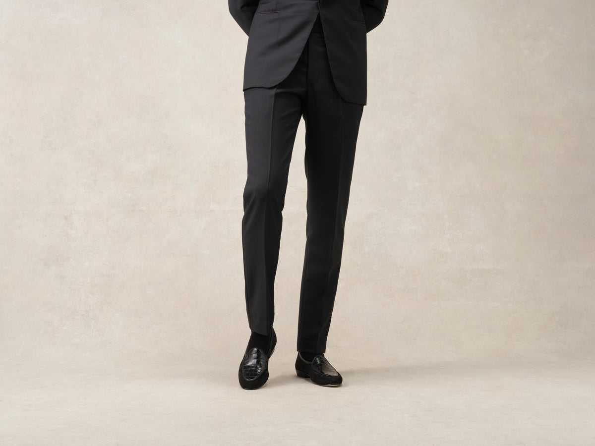 Sagan Classic Precious Leather Loafers in Black Suede and Crocodile