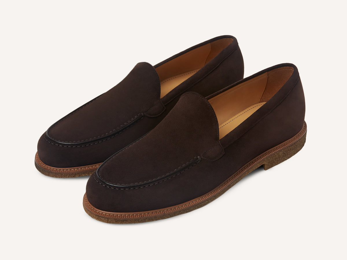 Antibes Loafers in Moka Brown Luxe Suede