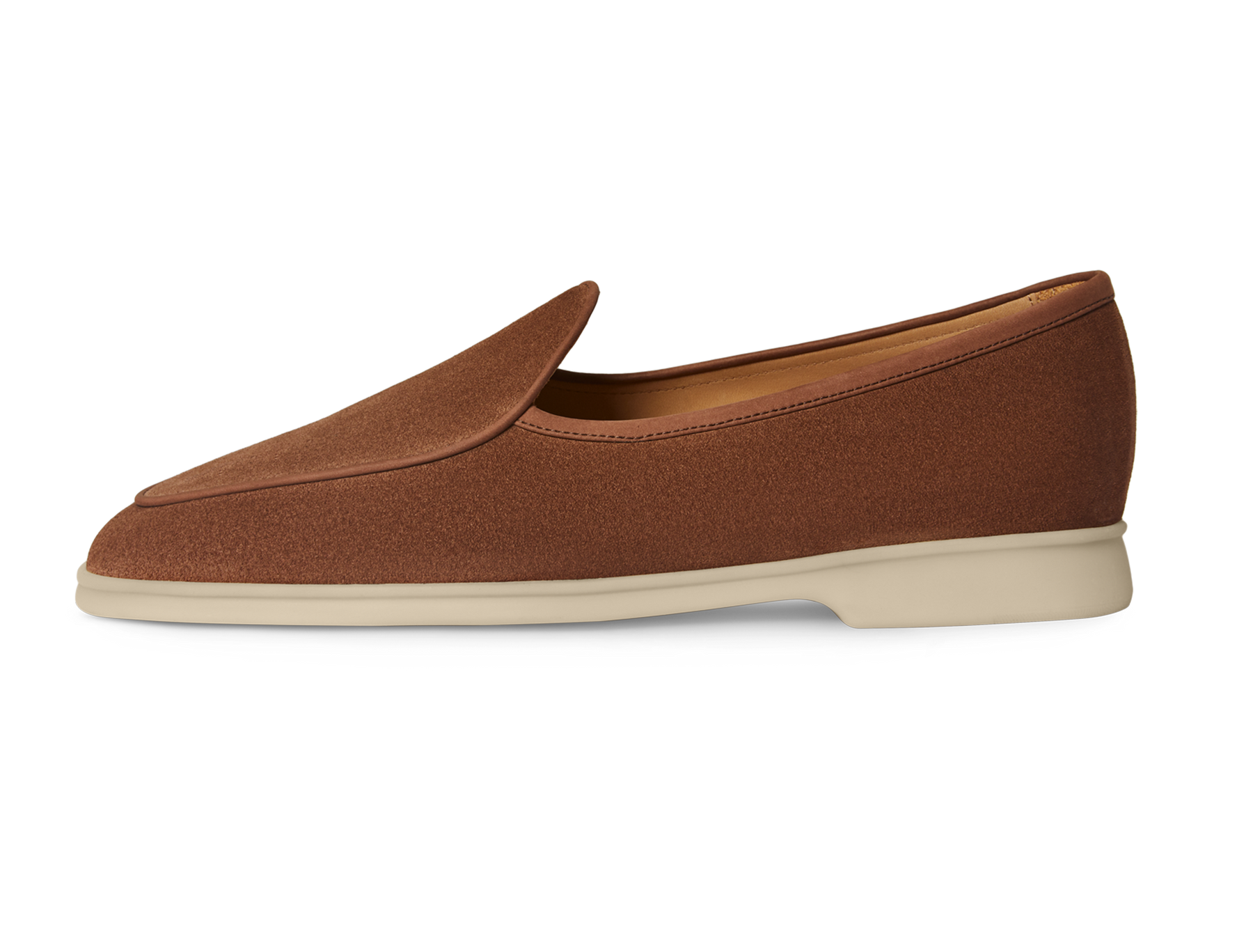 Stride Loafers in Cork Brown Glove Suede with Natural Sole