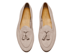 Sagan Classic Tassel Loafers in Albâtre Asteria Suede