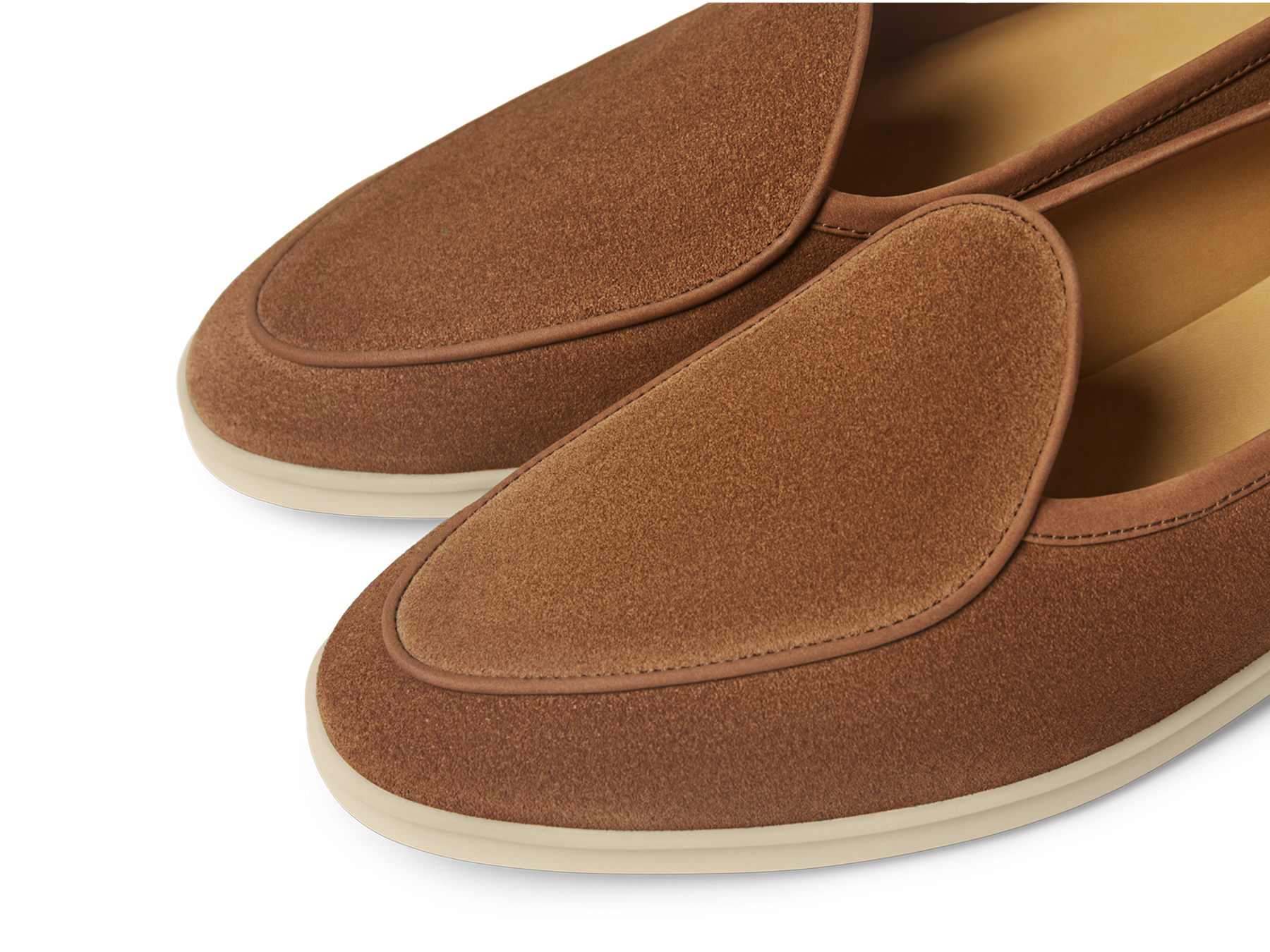 Stride Loafers in Cork Brown Glove Suede with Natural Sole