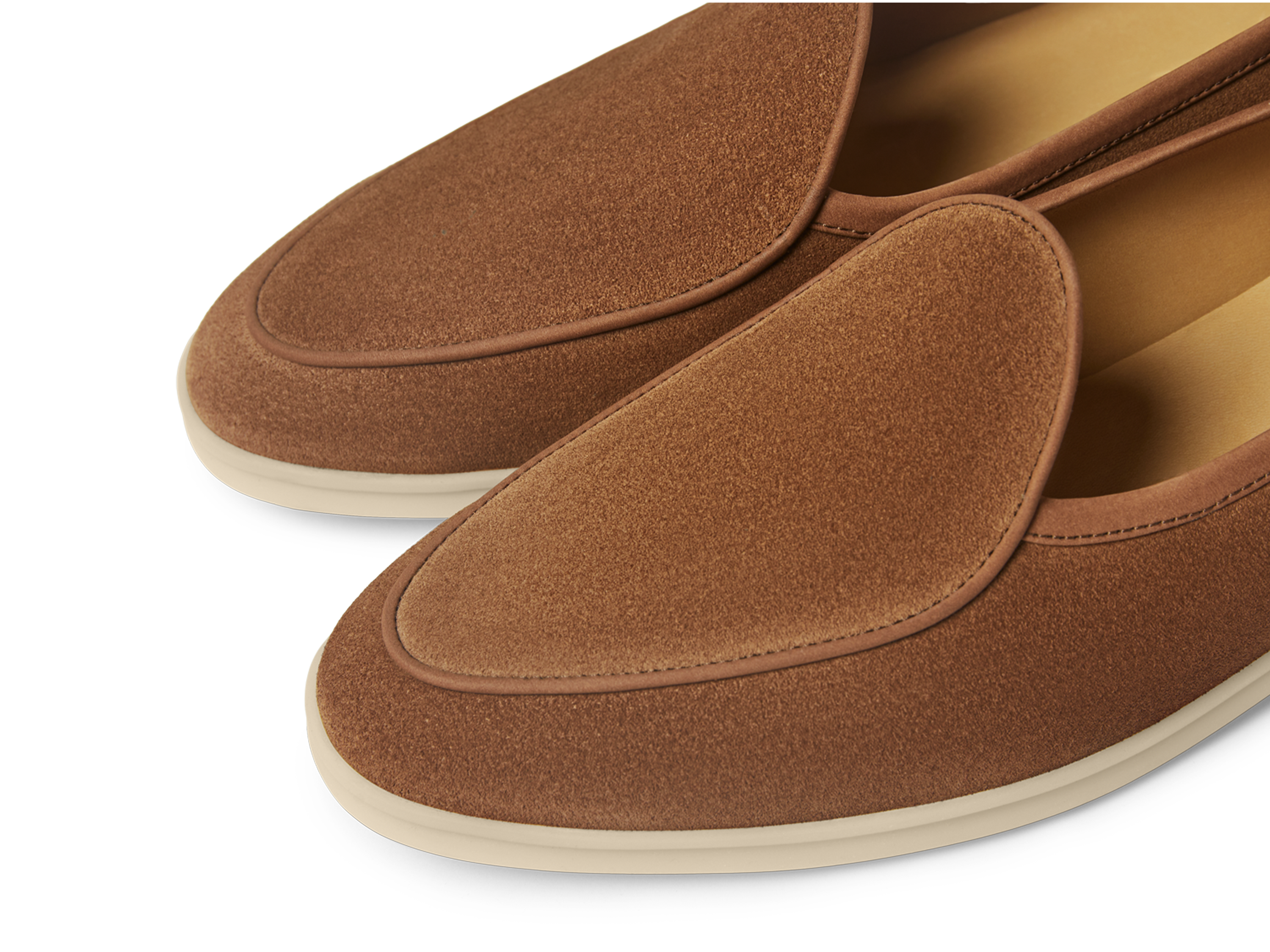 Stride Loafers in Cork Brown Glove Suede with Natural Sole
