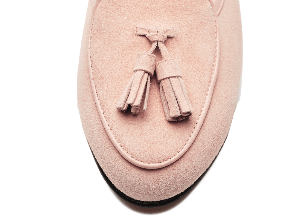 Sagan Classic Tassel Loafers in Soft Pink Asteria Suede