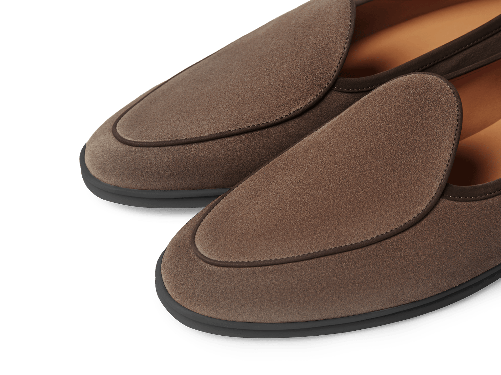 Stride Loafers in Deep Taupe Glove Suede Dark Sole