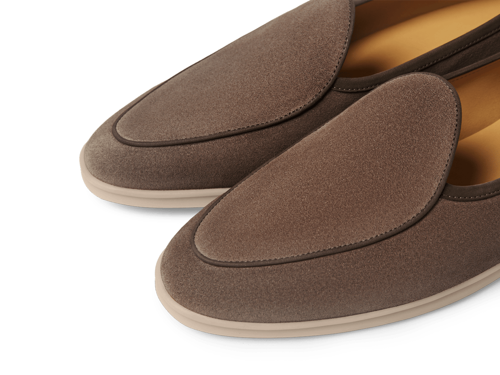 Stride Loafers in Fiji Taupe Glove Suede with Natural Sole