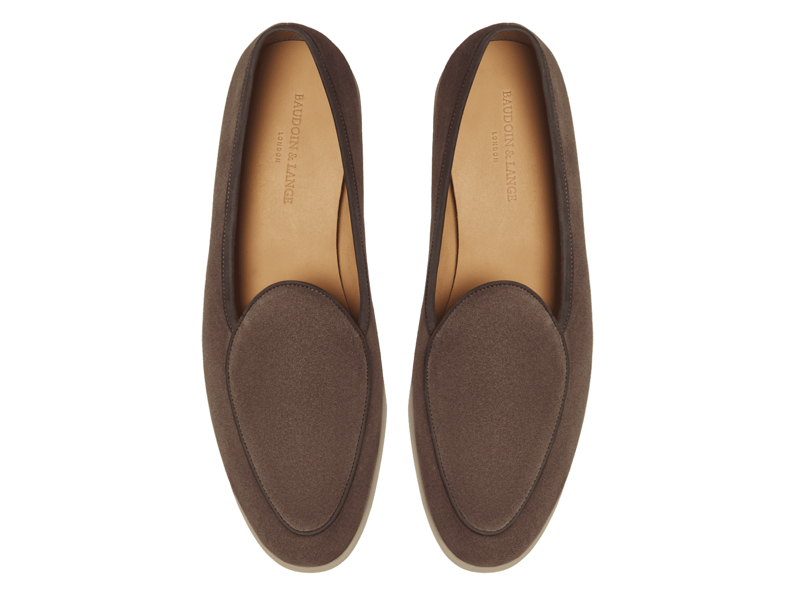Stride Loafers in Fiji Taupe Glove Suede with Natural Sole