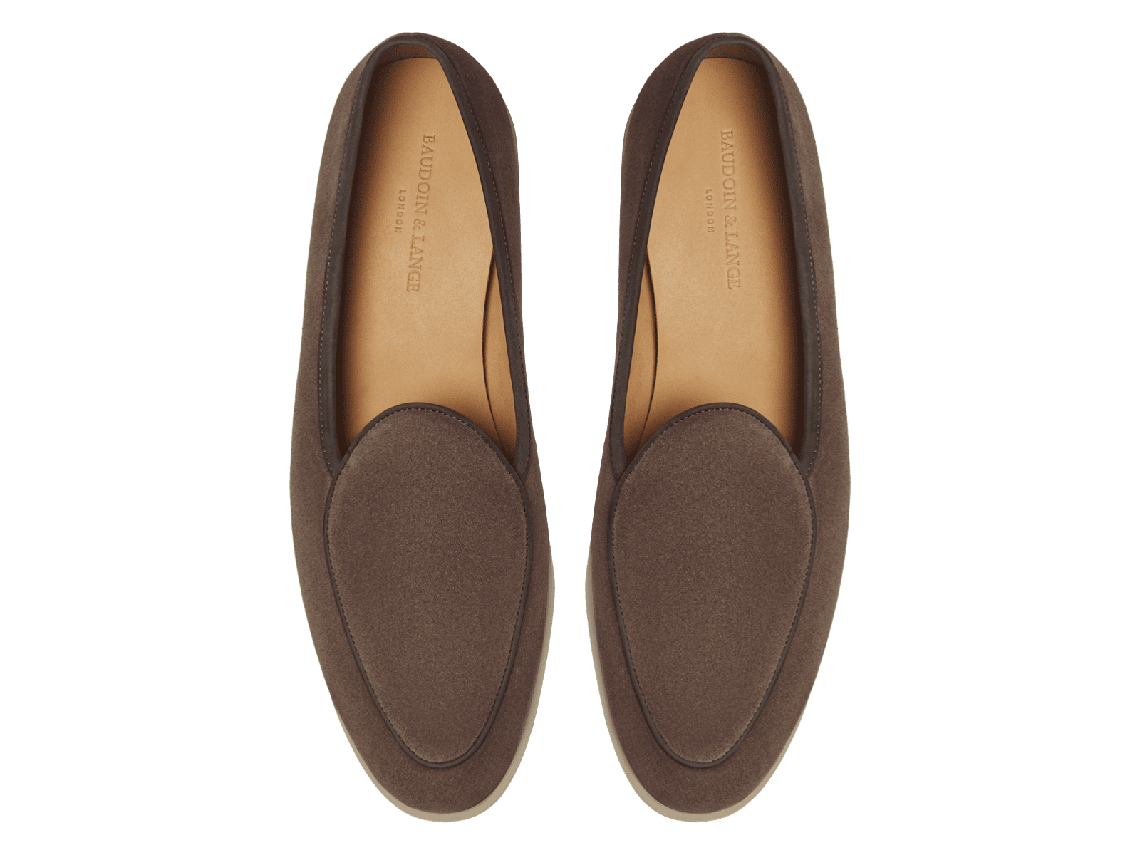 Stride Loafers in Fiji Taupe Glove Suede with Natural Sole