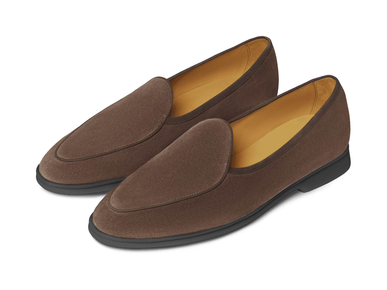 Stride Loafers in Deep Taupe Suede Dark Sole