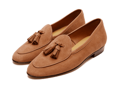 Sagan Classic Tassel Loafers in Moyen Brown Asteria Suede