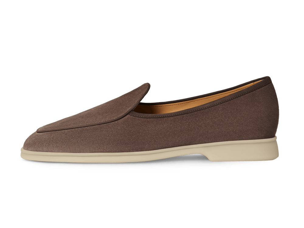 Stride Loafers in Fiji Taupe Glove Suede with Natural Sole