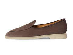 Stride Loafers in Fiji Taupe Glove Suede with Natural Sole