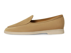 Stride Loafers in Caramel Glove Suede with Natural Sole